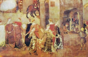 Ambrogio Lorenzetti: particolare della Città ben governata